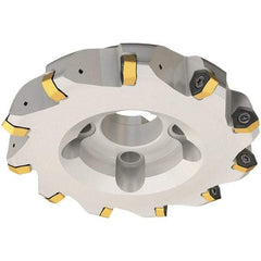 Iscar - 125mm Cut Diam, 40mm Arbor Hole, 3.5mm Max Depth of Cut, 30° Indexable Chamfer & Angle Face Mill - 9 Inserts, H600 WXCU 08 Insert, Right Hand Cut, 9 Flutes, Through Coolant, Series Helido - All Tool & Supply