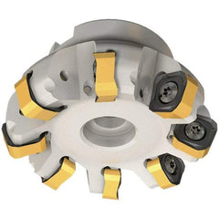 Iscar - 134.7mm Cut Diam, 40mm Arbor Hole, 6mm Max Depth of Cut, 65° Indexable Chamfer & Angle Face Mill - 10 Inserts, OXMT 0507\xB6RXMT 1607\xB6S865 SNMU 1305 Insert, Right Hand Cut, 10 Flutes, Through Coolant, Series Helido - All Tool & Supply