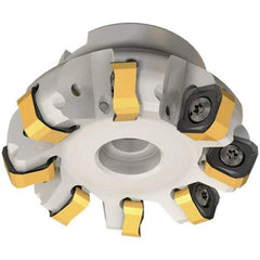 Iscar - 109.7mm Cut Diam, 32mm Arbor Hole, 6mm Max Depth of Cut, 65° Indexable Chamfer & Angle Face Mill - 12 Inserts, OXMT 0507\xB6RXMT 1607\xB6S865 SNMU 1305 Insert, Right Hand Cut, 12 Flutes, Through Coolant, Series Helido - All Tool & Supply