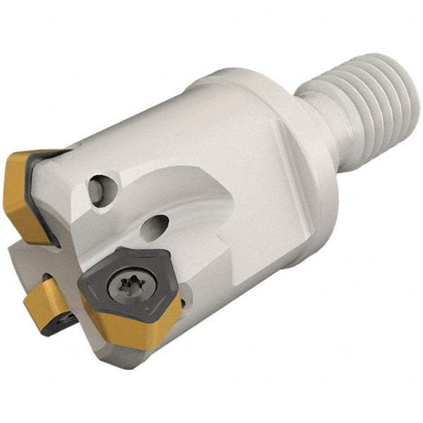 Iscar - 30° Lead Angle, 25mm Max Cut Diam, 18mm Min Cut Diam, 1.5mm Max Depth of Cut, Indexable Chamfer and Angle End Mill - 4 Inserts, H600 WXCU 04 Insert Style, 54mm Overall Length, Through Coolant, Modular Connection - All Tool & Supply