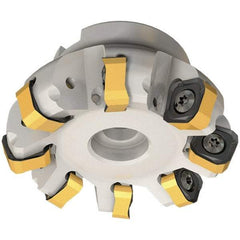 Iscar - 109.7mm Cut Diam, 32mm Arbor Hole, 6mm Max Depth of Cut, 65° Indexable Chamfer & Angle Face Mill - 8 Inserts, OXMT 0507\xB6RXMT 1607\xB6S865 SNMU 1305 Insert, Right Hand Cut, 8 Flutes, Through Coolant, Series Helido - All Tool & Supply