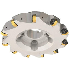 Iscar - 63mm Cut Diam, 22mm Arbor Hole, 2mm Max Depth of Cut, 30° Indexable Chamfer & Angle Face Mill - 8 Inserts, H600 WXCU 05 Insert, Right Hand Cut, 8 Flutes, Through Coolant, Series Helido - All Tool & Supply