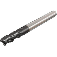 Iscar - 12mm, 3 Flute, Single End, Solid Carbide, 2mm Corner Radius End Mill - 83mm OAL, 45° Helix, Right Hand Flute, 25mm LOC, Right Hand Cut - All Tool & Supply