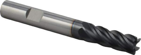 Iscar - 3/8", 5 Flute, Single End, Solid Carbide, 0.02" Corner Radius End Mill - 3" OAL, Right Hand Flute, 0.94" LOC, Right Hand Cut - All Tool & Supply