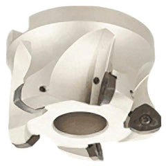 Iscar - 5 Inserts, 2.598" Cutter Diam, 0.079" Max Depth of Cut, Indexable High-Feed Face Mill - 1.063" Arbor Hole Diam, 0.488" Keyway Width, 1.969" High, FF FW Toolholder, FF WO.. Inserts, Series FeedMill - All Tool & Supply