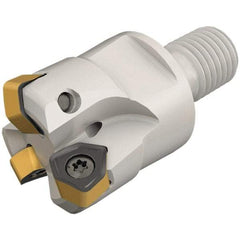 Iscar - 25mm Cut Diam, 0.031" Max Depth, M12 Modular Connection Indexable High-Feed End Mill - Screw Holding Method, H600 WXCU 04 Insert, FF EWX-M-04 Toolholder, Through Coolant - All Tool & Supply