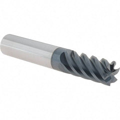 Iscar - 1/2", 1" LOC, 1/2" Shank Diam, 3" OAL, 6 Flute, Solid Carbide Square End Mill - Single End, TiAlN Finish, Spiral Flute, 45° Helix, Right Hand Cut, Right Hand Flute - All Tool & Supply