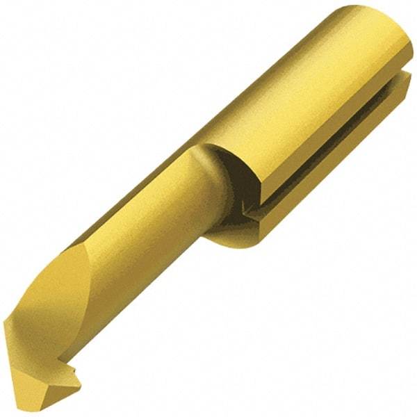 Iscar - 15mm Cutting Depth, 5mm Diam, Internal Thread, Solid Carbide, Single Point Threading Tool - TiAlN/TiN Finish, 30mm OAL, 5mm Shank Diam, 0.02" Projection from Edge, 0.75mm Min Pitch, 60° Profile Angle - Exact Industrial Supply