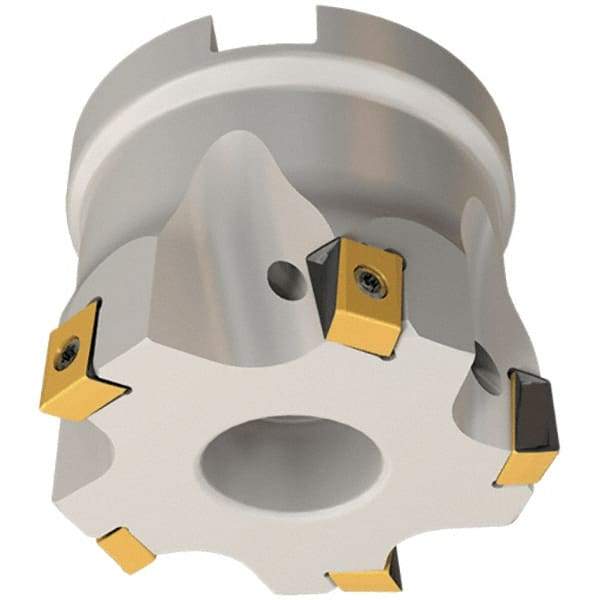 Iscar - 10 Inserts, 80mm Cut Diam, 27mm Arbor Diam, 8mm Max Depth of Cut, Indexable Square-Shoulder Face Mill - 0/90° Lead Angle, 50mm High, T490 LN.T 0804 Insert Compatibility, Series Helitang - All Tool & Supply