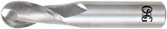 OSG - 29/64" Diam, 1" LOC, 2 Flute Solid Carbide Ball End Mill - TiAlN Finish, Single End, 3" OAL, 1/2" Shank Diam, Spiral Flute - All Tool & Supply