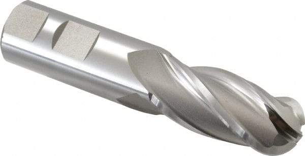 Hertel - 7/8" Diam, 1-7/8" LOC, 4 Flute High Speed Steel Ball End Mill - Uncoated, Single End, 4-1/8" OAL, 7/8" Shank Diam, Spiral Flute - All Tool & Supply