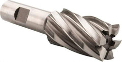 Hertel - 1-3/16", 2" LOC, 3/4" Shank Diam, 4-1/4" OAL, 6 Flute, High Speed Steel Square End Mill - Single End, Uncoated, Spiral Flute, 30° Helix, Right Hand Cut, Right Hand Flute - All Tool & Supply