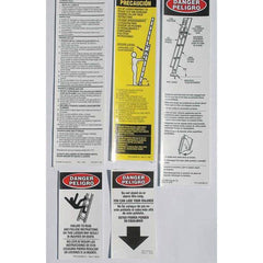 Werner - Ladder Accessories; Type: Safety Label Replacement ; For Use With: Fiberglass Extension Ladders ; Material: Paper - Exact Industrial Supply