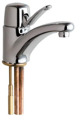 Chicago Faucets - Single Handle, Deck Mounted, Single Hole Bathroom Faucet - Ceramic Mixing Cartridge, No Drain, Integral Spout - All Tool & Supply