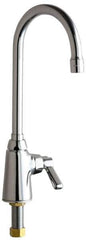 Chicago Faucets - Deck Mount, Bar and Hospitality Faucet without Spray - One Handle, Lever Handle, Gooseneck Spout - All Tool & Supply