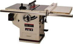 Jet - 10" Blade Diam, 5/8" Arbor Diam, 1 Phase Table Saw - 5 hp, 65" Wide x 36" Deep x 38" High, 230 Volt, 3" Cutting Depth - All Tool & Supply