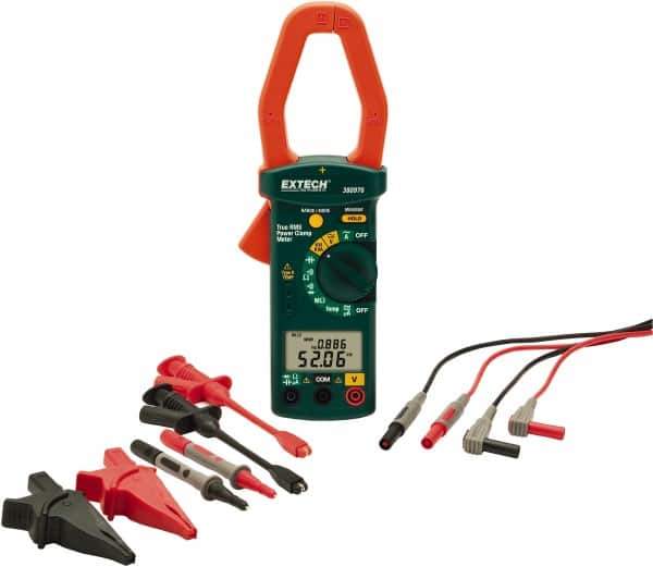 Extech - 4 Piece, Clamp Meter Test Kit - 600 Volt Max, LCD Display - All Tool & Supply