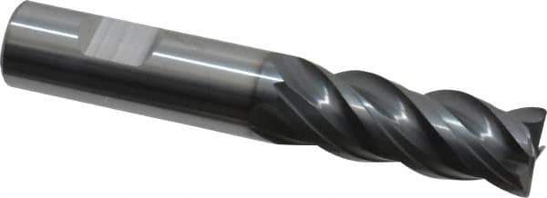 Niagara Cutter - 1/2", 4 Flutes, Single End, Solid Carbide 0.03" Corner Radius End Mill - 3" OAL, Variable Helix Angle, Right Hand Flute, 1-1/4" Length of Cut, Right Hand Cut, Centercutting - All Tool & Supply