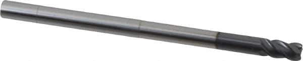 Niagara Cutter - 1/4", 4 Flute, Single End, Solid Carbide, 0.02" Corner Radius End Mill - 4" OAL, Right Hand Flute, 3/8" LOC, Right Hand Cut, 2-1/8" Extended Reach - All Tool & Supply