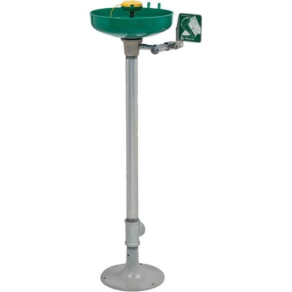 Haws - 15" Wide x 38" High, Pedestal Mount, Plastic Bowl, Eye & Face Wash Station - 11" Inlet, 3.7 GPM Flow Rate - All Tool & Supply