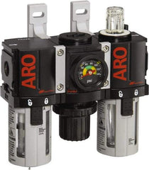 ARO/Ingersoll-Rand - 1/8" NPT Port Miniature 3 Piece Filter-Regulator-Lubricator FRL Unit - Polycarbonate Bowl, 34 SCFM, 150 Max psi, 5" High x 4.724" Long, Manual Drain - All Tool & Supply