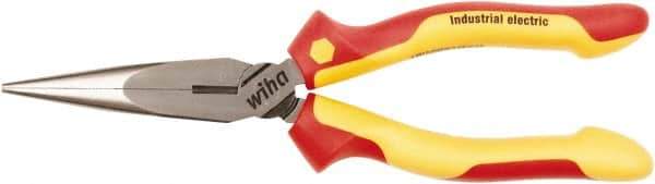 Wiha - 200mm OAL, 2-3/4" Jaw Length, Long Nose Side Cutting Pliers - Insulated Handles - All Tool & Supply