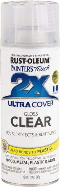 Rust-Oleum - Clear, Gloss, Enamel Spray Paint - 8 Sq Ft per Can, 12 oz Container, Use on Multipurpose - All Tool & Supply