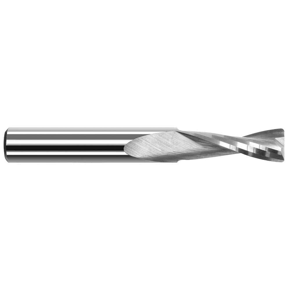 Corner Radius End Mill: 0.0937″ Dia, 0.279″ LOC, 0.02″ Radius, 2 Flutes, Solid Carbide 1-1/2″ OAL, 1/8″ Shank Dia, 20 ° Helix, Bright/Uncoated, Corner Radius End