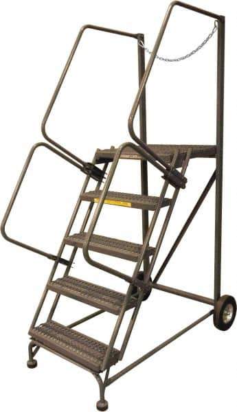 Ballymore - 80" 5 Step Rolling Warehouse Ladder - Truck & Dock Access, 450 Lb Capacity, 50" Platform Height, 44" Base Width x 60" Base Depth, Serrated - All Tool & Supply