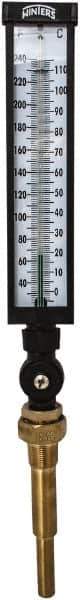 Winters - 30 to 240°F, Industrial Thermometer with Standard Thermowell - 5 Inch Immersion Length, 6 Inch Stem Length, 20 Inch Long, 3/4 Inch Thread - All Tool & Supply