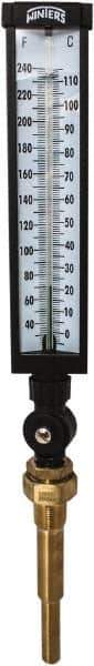 Winters - 30 to 240°F, Industrial Thermometer with Standard Thermowell - 5 Inch Immersion Length, 6 Inch Stem Length, 20 Inch Long, 3/4 Inch Thread - All Tool & Supply