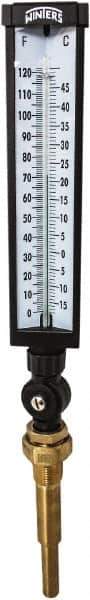 Winters - -15 to 120°F, Industrial Thermometer with Standard Thermowell - 5 Inch Immersion Length, 6 Inch Stem Length, 20 Inch Long, 3/4 Inch Thread - All Tool & Supply