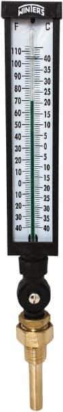 Winters - -40 to 110°F, Industrial Thermometer with Standard Thermowell - 3 Inch Immersion Length, 3-1/2 Inch Stem Length, 17 Inch Long, 3/4 Inch Thread - All Tool & Supply