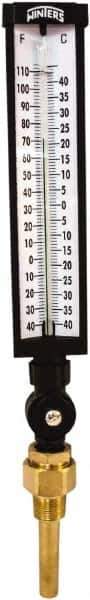 Winters - -40 to 110°F, Industrial Thermometer with Standard Thermowell - 3 Inch Immersion Length, 3-1/2 Inch Stem Length, 17 Inch Long, 3/4 Inch Thread - All Tool & Supply