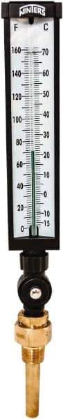 Winters - -15 to 160°F, Industrial Thermometer with Standard Thermowell - 3 Inch Immersion Length, 3-1/2 Inch Stem Length, 17 Inch Long, 3/4 Inch Thread - All Tool & Supply