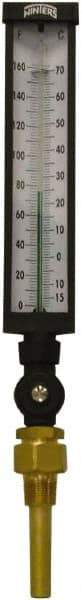 Winters - -15 to 160°F, Industrial Thermometer with Standard Thermowell - 3 Inch Immersion Length, 3-1/2 Inch Stem Length, 17 Inch Long, 3/4 Inch Thread - All Tool & Supply