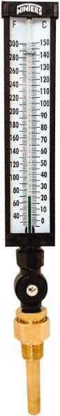 Winters - 30 to 300°F, Industrial Thermometer with Standard Thermowell - 3 Inch Immersion Length, 3-1/2 Inch Stem Length, 17 Inch Long, 3/4 Inch Thread - All Tool & Supply