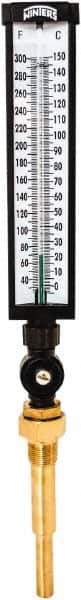 Winters - 30 to 300°F, Industrial Thermometer with Standard Thermowell - 5 Inch Immersion Length, 6 Inch Stem Length, 20 Inch Long, 3/4 Inch Thread - All Tool & Supply