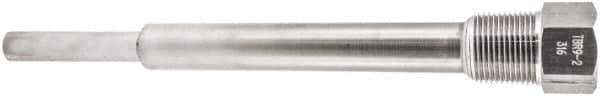 Winters - 10 Inch Overall Length, 3/4 Inch Thread, 316 Stainless Steel Thermowell - 7-1/2 Inch Insertion Length - All Tool & Supply