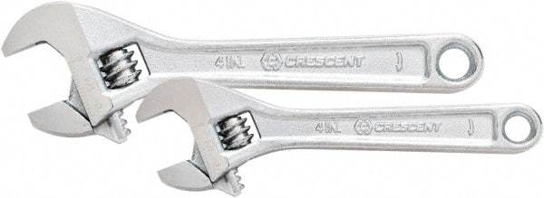 Crescent - 2 Piece, 8" to 10", Adjustable Wrench Set - Inch Measurement Standard, Chrome Finish - All Tool & Supply