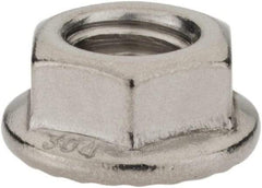 Monroe Engineering Products - 3/8-16 304 Steel Hex Flange Lock Nut - 9/16" Width Across Flats, 3/8" High - All Tool & Supply