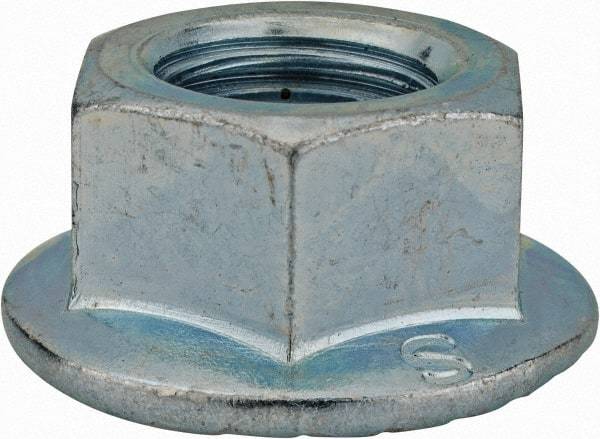 Monroe Engineering Products - M16x2.00 Grade 8 Steel Hex Flange Lock Nut - 16mm High, Zinc-Plated Finish - All Tool & Supply