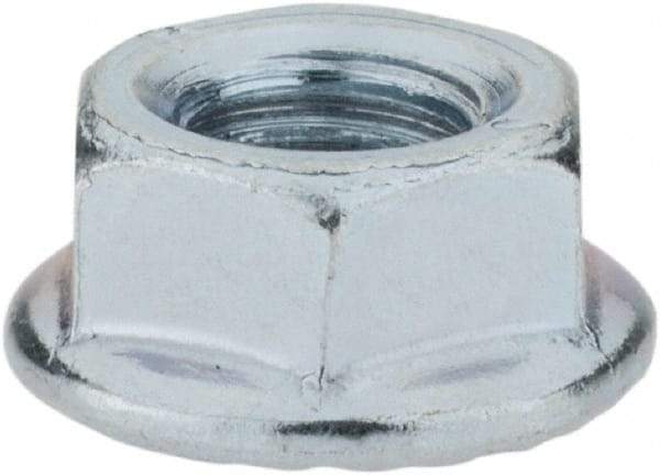 Monroe Engineering Products - M6x1.00 Grade 8 Steel Hex Flange Lock Nut - 6mm High, Zinc-Plated Finish - All Tool & Supply