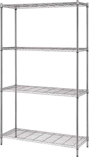 Quantum Storage - 4 Shelf Wire Shelving Unit - 36" Wide x 18" Deep x 72" High, - All Tool & Supply