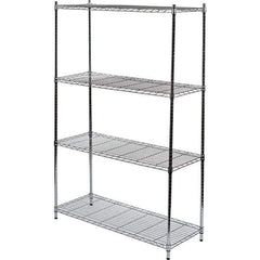 Quantum Storage - 4 Shelf Wire Shelving Unit - 48" Wide x 18" Deep x 72" High, - All Tool & Supply