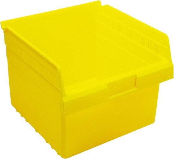 Quantum Storage - 11-5/8" Deep, Yellow Polypropylene Hopper Shelf Bin - 8" High x 11-1/8" Wide x 11-5/8" Long - All Tool & Supply