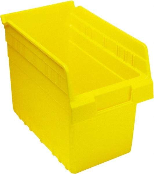 Quantum Storage - 11-5/8" Deep, Yellow Polypropylene Hopper Shelf Bin - 8" High x 6-5/8" Wide x 11-5/8" Long - All Tool & Supply