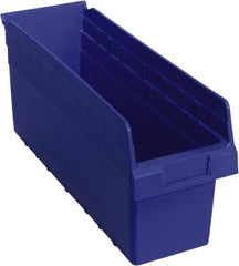 Quantum Storage - 17-7/8" Deep, Blue Polypropylene Hopper Shelf Bin - 8" High x 6-5/8" Wide x 17-7/8" Long - All Tool & Supply