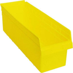 Quantum Storage - 23-5/8" Deep, Yellow Polypropylene Hopper Shelf Bin - 8" High x 8-3/8" Wide x 23-5/8" Long - All Tool & Supply