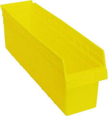 Quantum Storage - 23-5/8" Deep, Yellow Polypropylene Hopper Shelf Bin - 8" High x 6-5/8" Wide x 23-5/8" Long - All Tool & Supply